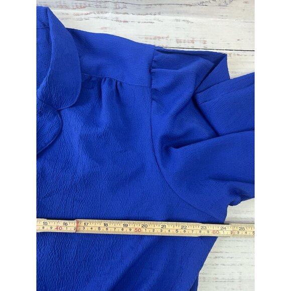 Vintage Oscar De La Renta Collectables Womans 40/20w Royal Blue Blouse Career - Picture 8 of 13
